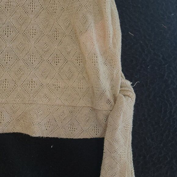 Hearts Of Palm Womens Top Light Tan Size PM Polyester Blend Pullover Sheer - Picture 11 of 12